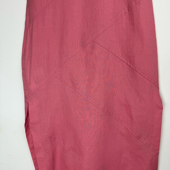 NWT Zara Pink Linen Blend Midi Dress Sz Small Side Slits Boho Chic - Picture 12 of 16